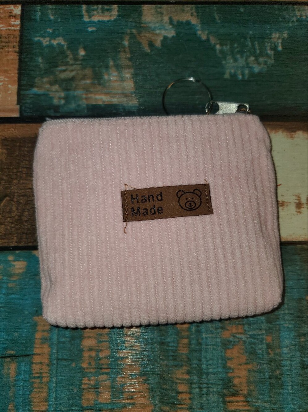 7/$10 Light Pink Corduroy Zipper Keychain Pouch